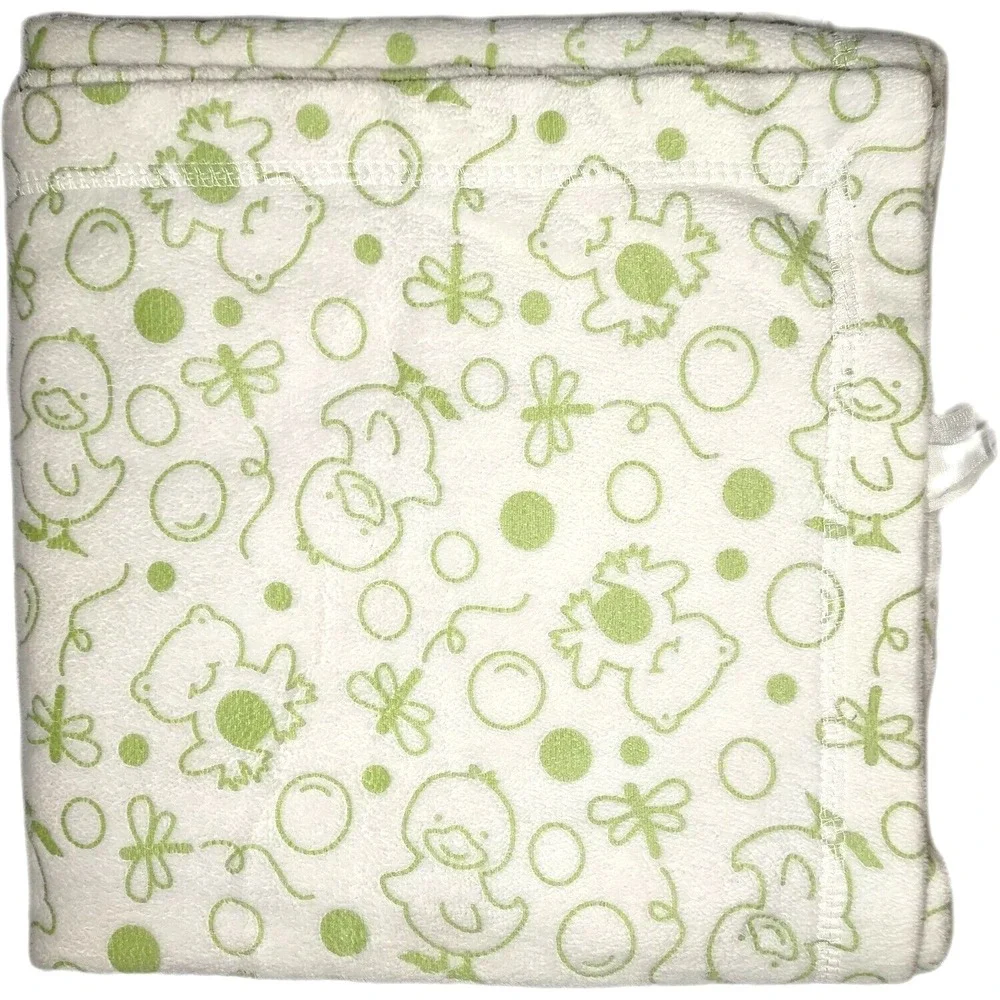 Kidsline White Green Frog Baby Blanket Duck Bubble Soft Dragonfly Lovey EUC